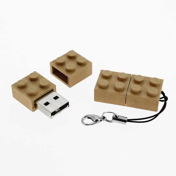 Clé USB publicitaire écologique, la BRICK VG en fibre végétale
